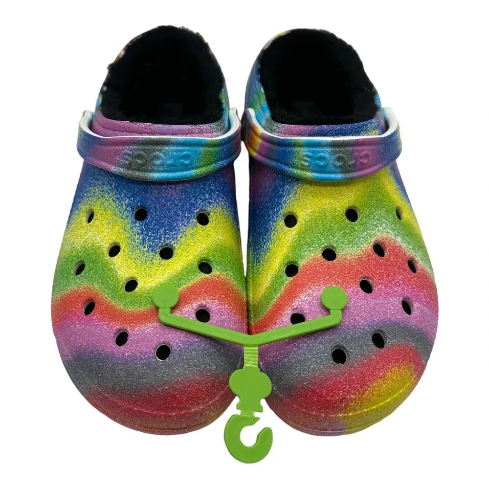 Crocs‎ Shoes Classic Lined Clogs Spray Dye Multicolor Unisex Men's 13